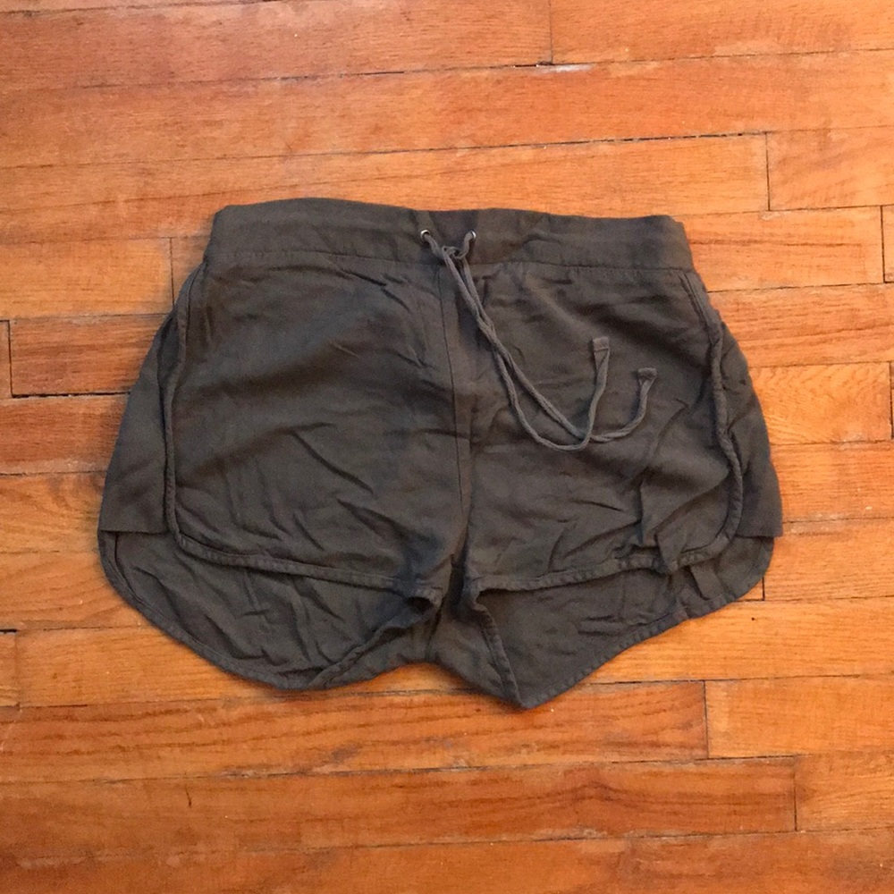 Olive green cloth shorts